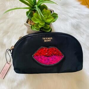 Victoria's Secret Makeup Bag with Sequin Lips Design